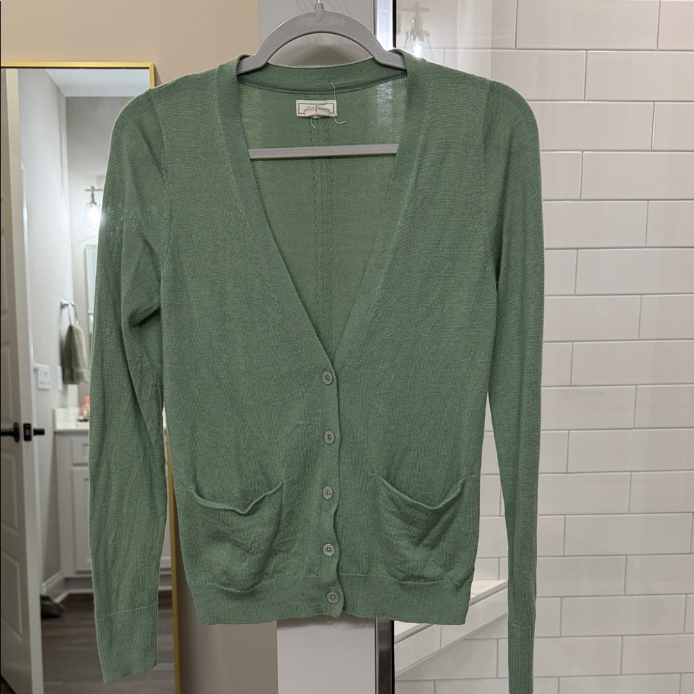 Fat Face Sage Button-Up Cardigan